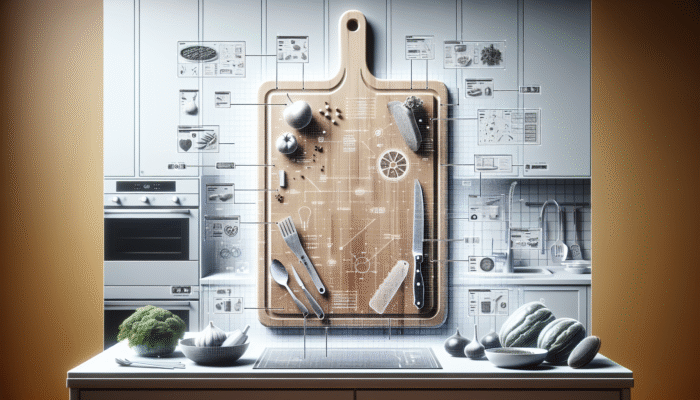 A long-lasting, eco-friendly cutting board in a modern kitchen, epitomising sustainability and minimal waste.